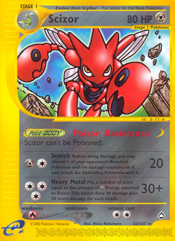 Scizor (32/147) [Aquapolis] | Exor Games Summserside