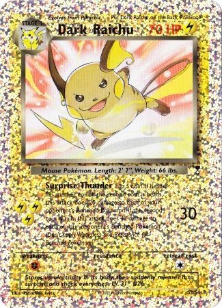 Dark Raichu (S3/S4) [Box Topper] | Exor Games Summserside