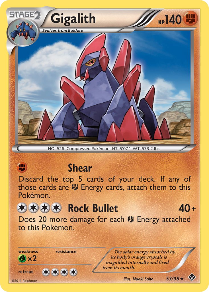 Gigalith (53/98) (Cracked Ice Holo) (Blister Exclusive) [Black & White: Emerging Powers] | Exor Games Summserside