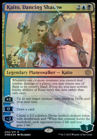 Kaito, Dancing Shadow [Phyrexia: All Will Be One Prerelease Promos] | Exor Games Summserside