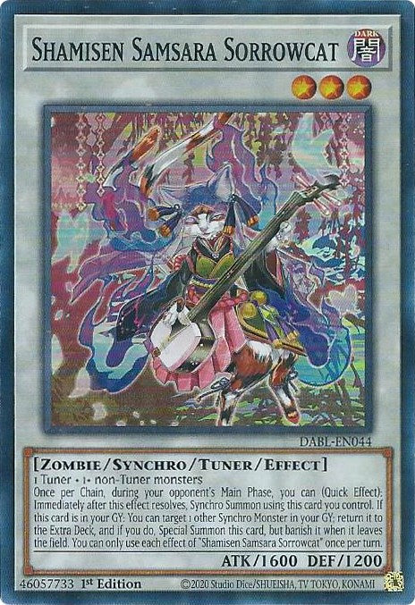 Shamisen Samsara Sorrowcat [DABL-EN044] Super Rare | Exor Games Summserside