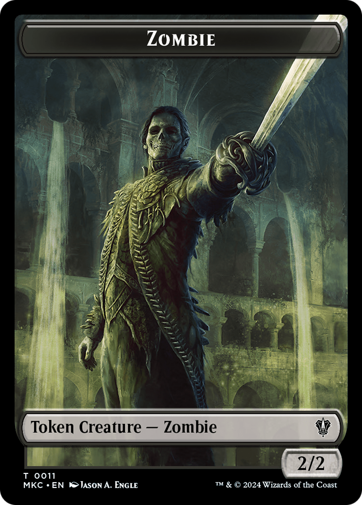 Vizier of Many Faces // Zombie Double-Sided Token [Murders at Karlov Manor Commander Tokens] | Exor Games Summserside