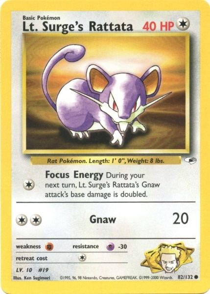 Lt. Surge's Rattata (82/132) [Gym Heroes Unlimited] | Exor Games Summserside