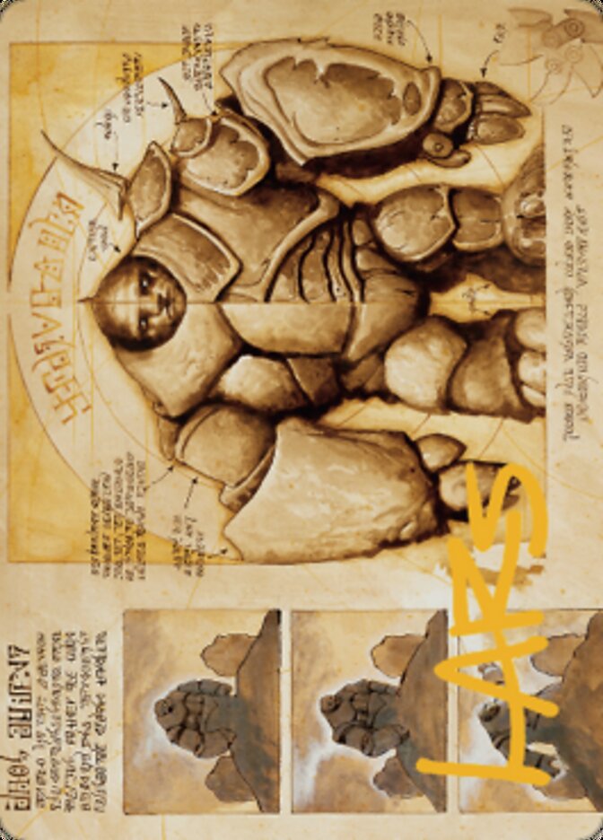 Precursor Golem Art Card (Gold-Stamped Signature) [The Brothers' War Art Series] | Exor Games Summserside