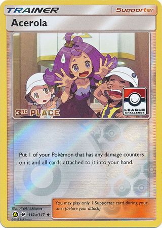 Acerola (112a/147) (League Promo 3rd Place) [Sun & Moon: Burning Shadows] | Exor Games Summserside