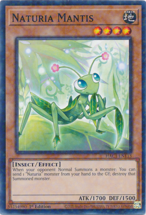 Naturia Mantis (Duel Terminal) [HAC1-EN113] Common | Exor Games Summserside