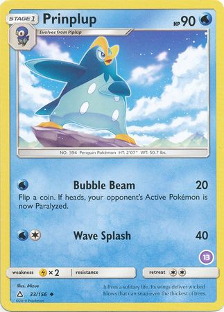 Prinplup (33/156) (Deck Exclusive #13) [Sun & Moon: Trainer Kit - Alolan Sandslash] | Exor Games Summserside