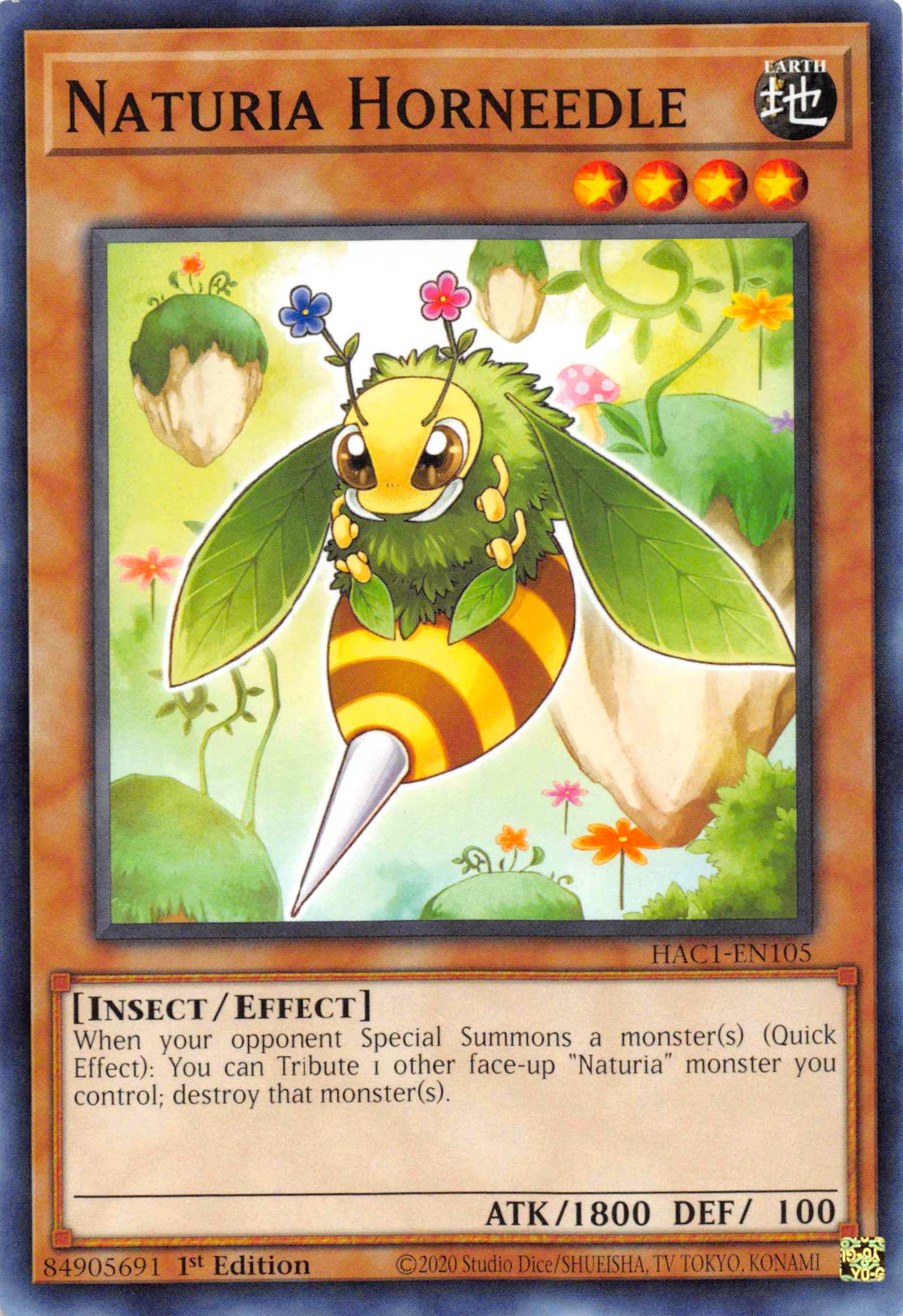 Naturia Horneedle [HAC1-EN105] Common | Exor Games Summserside