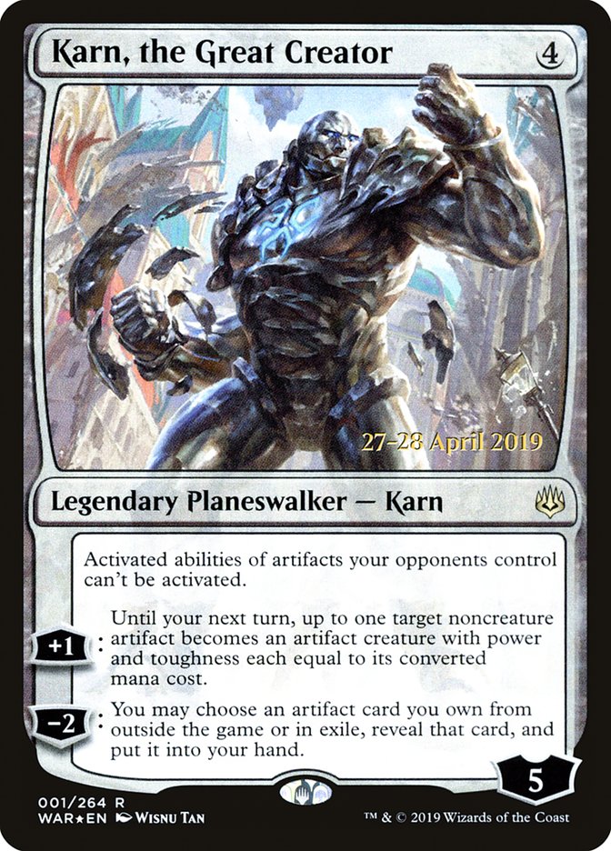 Karn, the Great Creator  [War of the Spark Prerelease Promos] | Exor Games Summserside