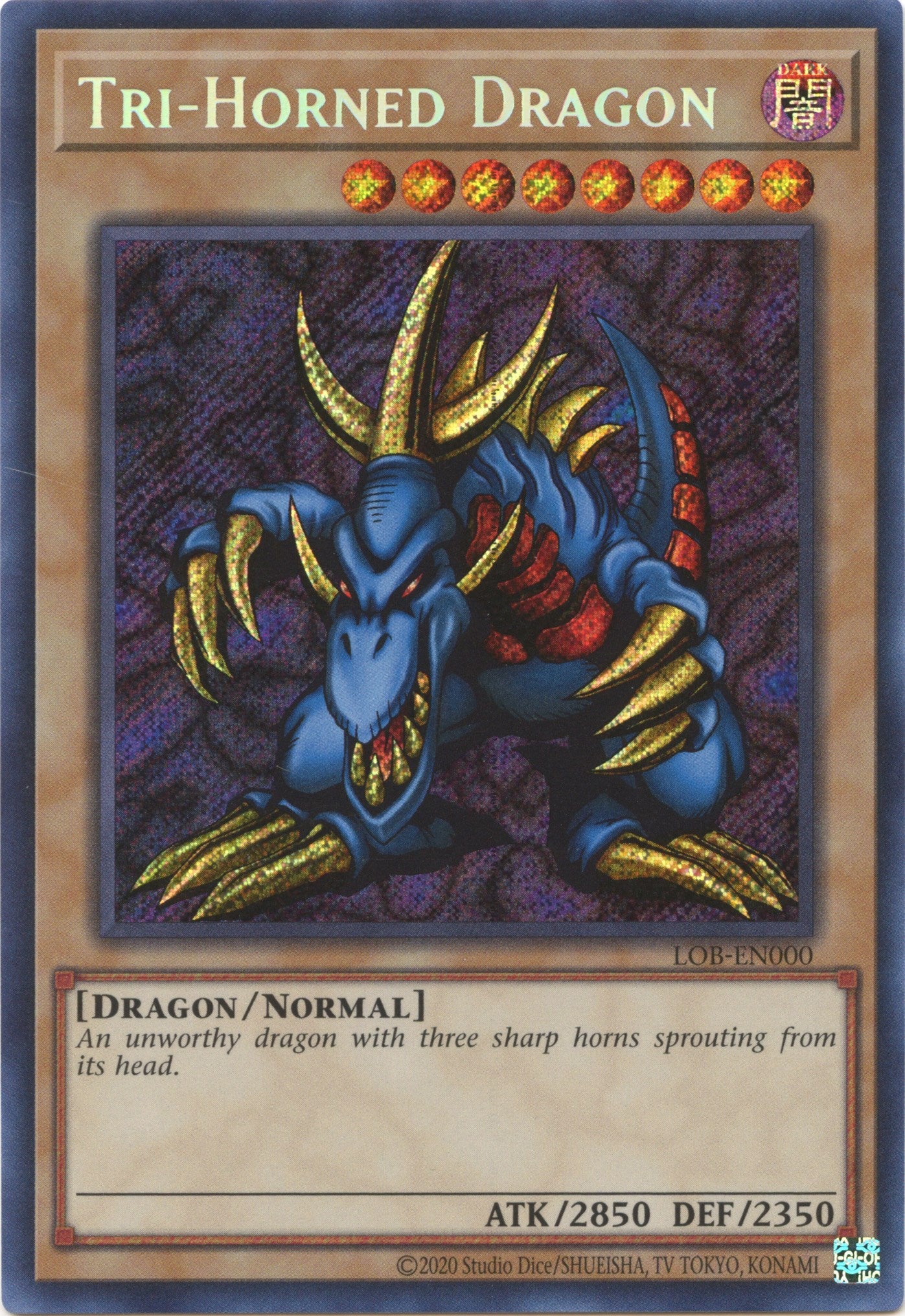 Tri-Horned Dragon (25th Anniversary) [LOB-EN000] Secret Rare | Exor Games Summserside