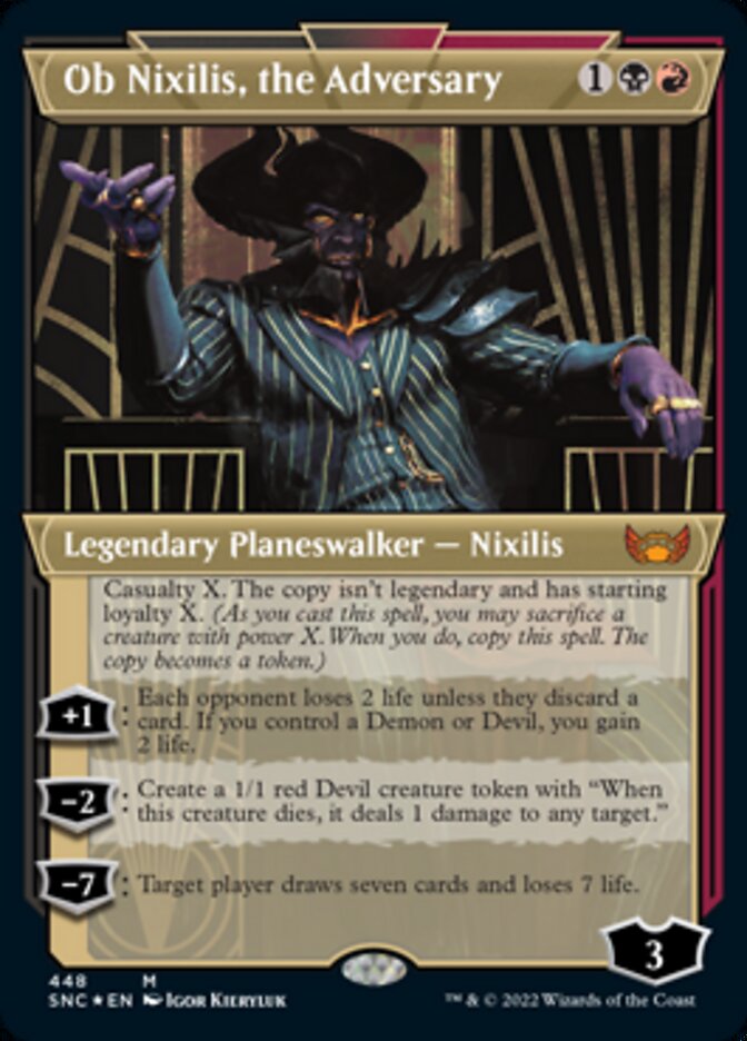 Ob Nixilis, the Adversary (Showcase Art Deco Foil Etched) [Streets of New Capenna] | Exor Games Summserside