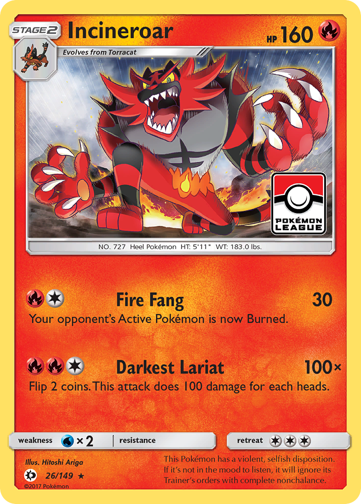 Incineroar (26/149) [Sun & Moon: Base Set] | Exor Games Summserside