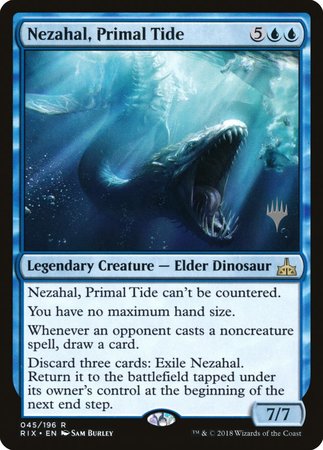 Nezahal, Primal Tide [Rivals of Ixalan Promos] | Exor Games Summserside