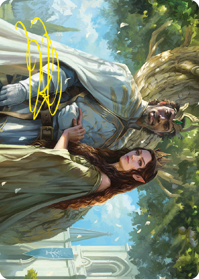 Aragorn and Arwen, Wed Art Card (Gold-Stamped Signature) [The Lord of the Rings: Tales of Middle-earth Art Series] | Exor Games Summserside