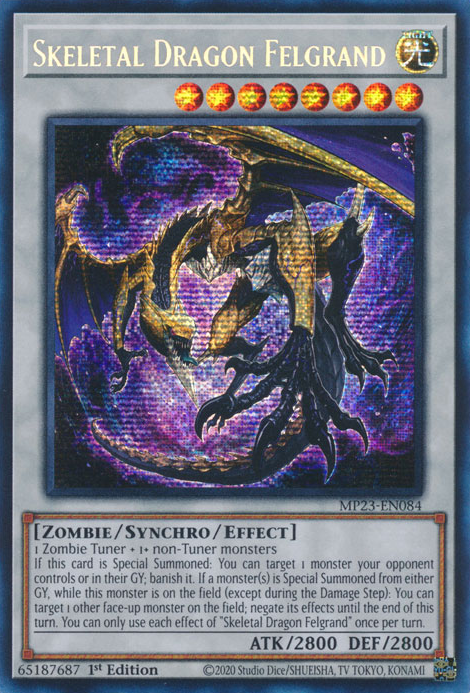 Skeletal Dragon Felgrand [MP23-EN084] Prismatic Secret Rare | Exor Games Summserside