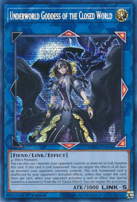 Underworld Goddess of the Closed World [MP22-EN028] Prismatic Secret Rare | Exor Games Summserside