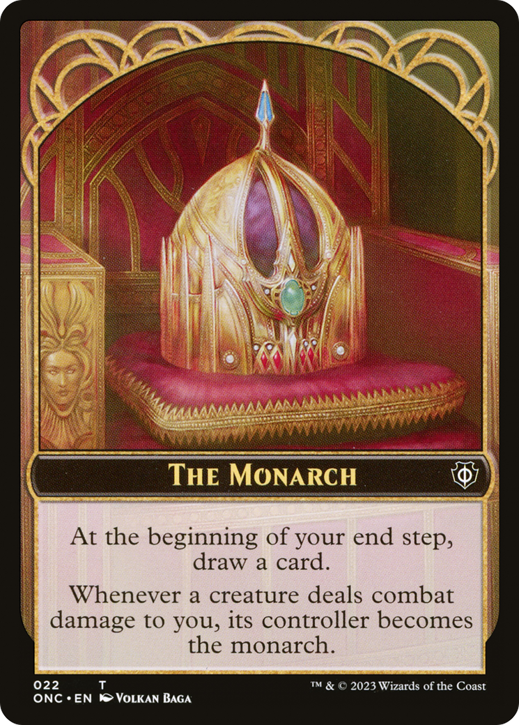 The Monarch // Golem Double-Sided Token [Phyrexia: All Will Be One Commander Tokens] | Exor Games Summserside