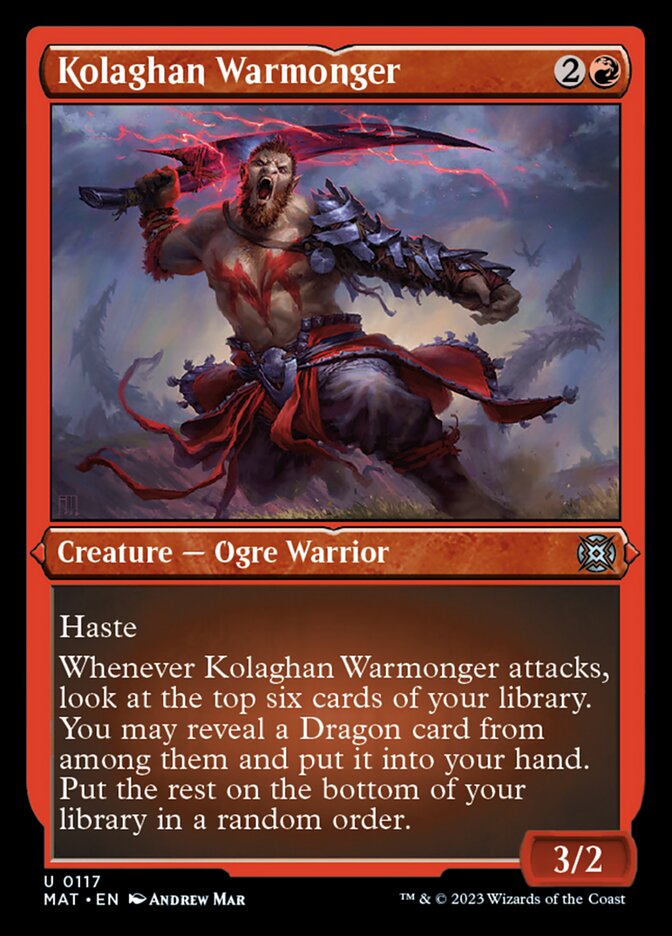 Kolaghan Warmonger (Foil Etched) [March of the Machine: The Aftermath] | Exor Games Summserside
