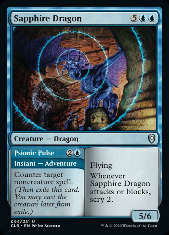 Sapphire Dragon // Psionic Pulse [Commander Legends: Battle for Baldur's Gate] | Exor Games Summserside