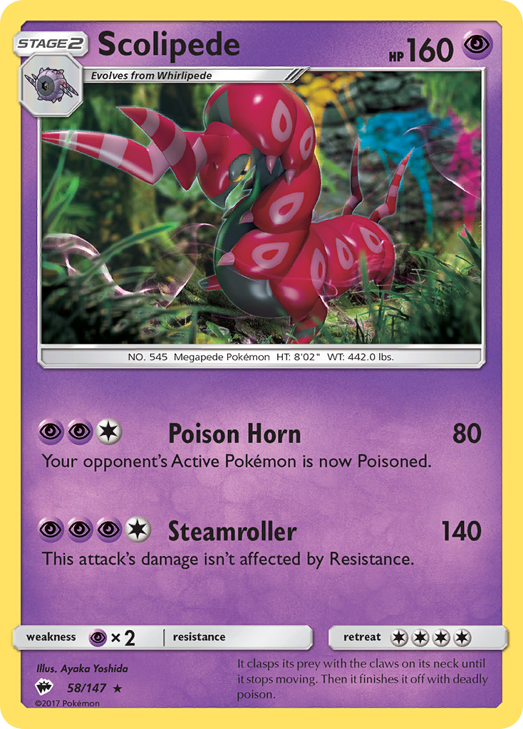 Scolipede (58/147) [Sun & Moon: Burning Shadows] | Exor Games Summserside