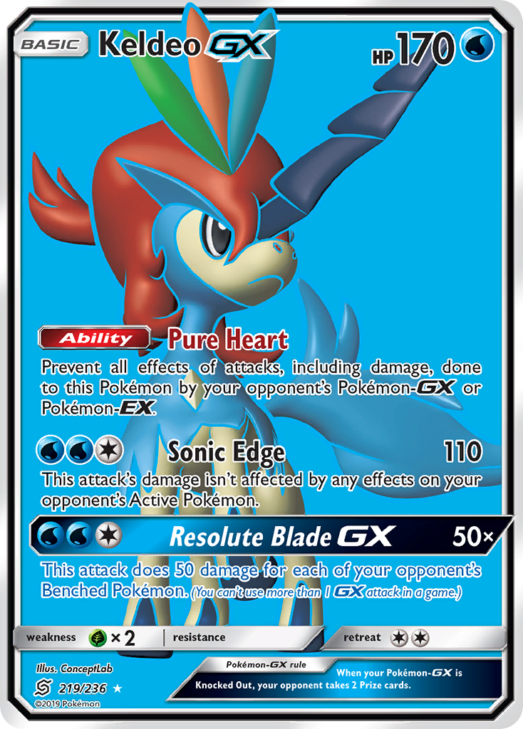 Keldeo GX (219/236) [Sun & Moon: Unified Minds] | Exor Games Summserside