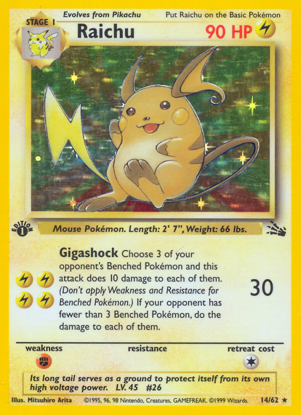 Raichu (14/62) [Fossil 1st Edition] | Exor Games Summserside