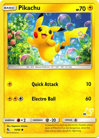 Pikachu (19/68) (Pikachu Stamp #55) [Battle Academy 2020] | Exor Games Summserside