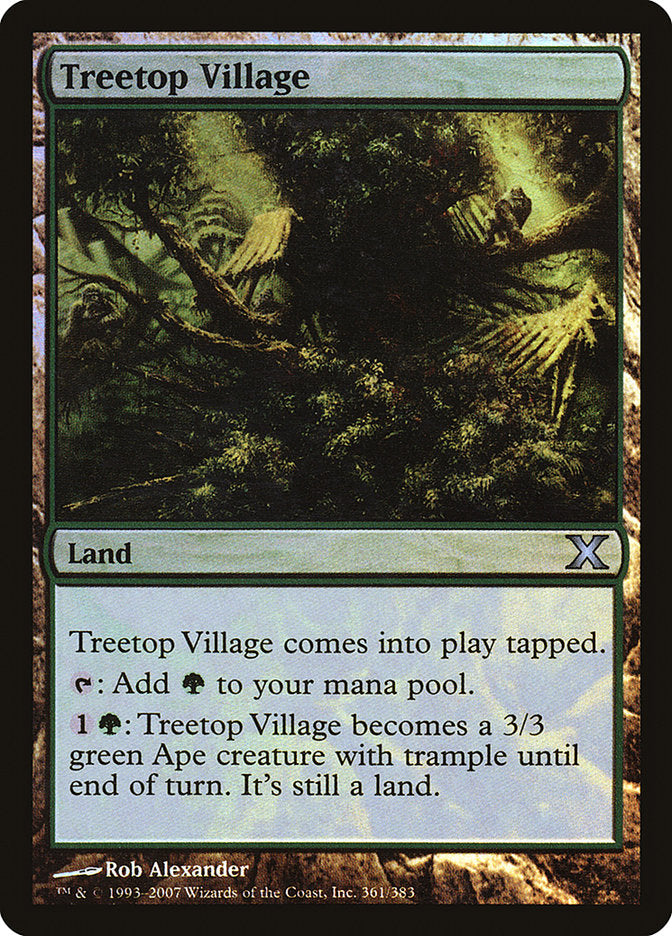 Treetop Village (Premium Foil) [Tenth Edition] | Exor Games Summserside