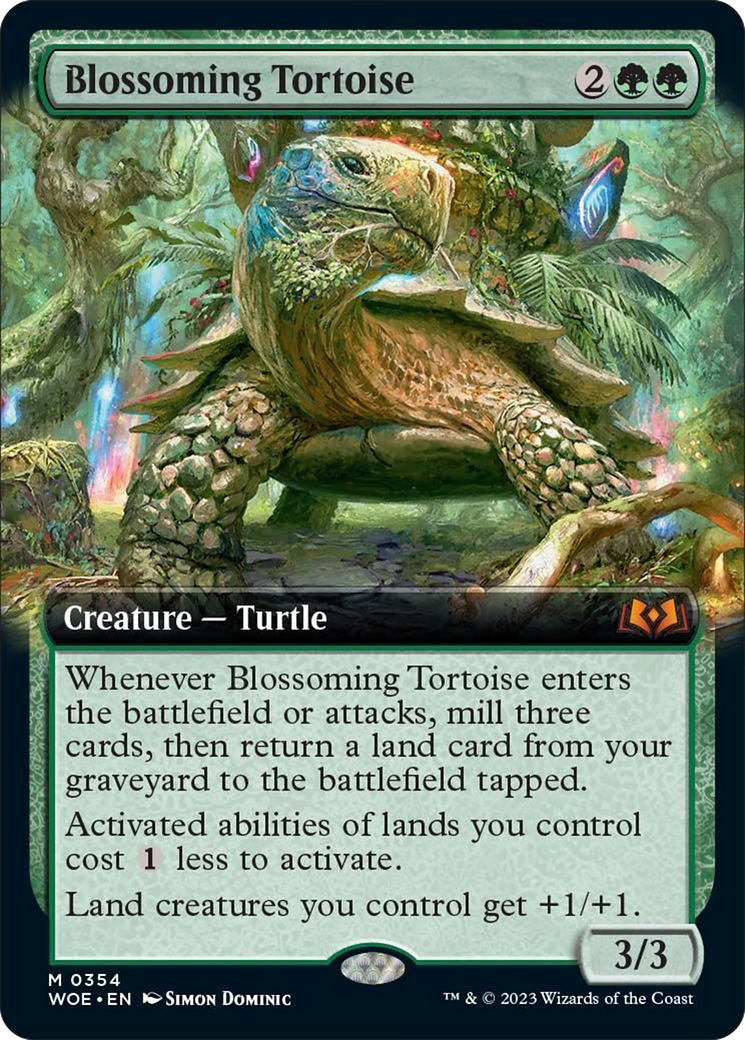 Blossoming Tortoise (Extended Art) [Wilds of Eldraine] | Exor Games Summserside