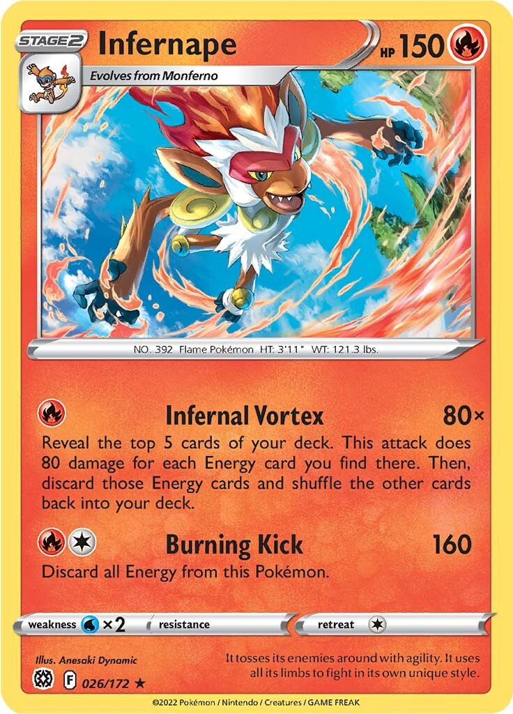 Infernape (026/172) (Theme Deck Exclusive) [Sword & Shield: Brilliant Stars] | Exor Games Summserside