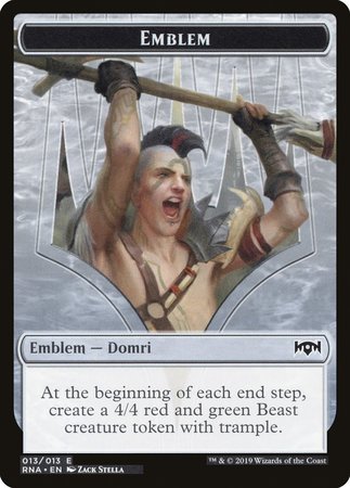 Emblem - Domri, Chaos Bringer [Ravnica Allegiance Tokens] | Exor Games Summserside