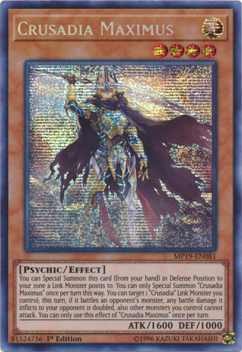 Crusadia Maximus [MP19-EN081] Prismatic Secret Rare | Exor Games Summserside