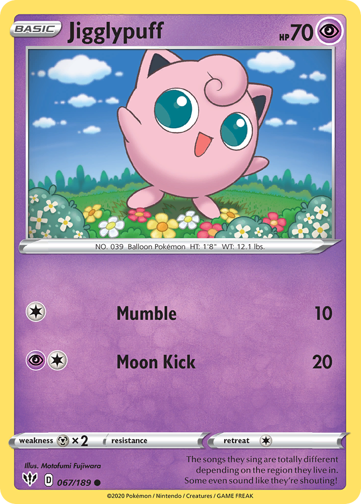 Jigglypuff (067/189) [Sword & Shield: Darkness Ablaze] | Exor Games Summserside