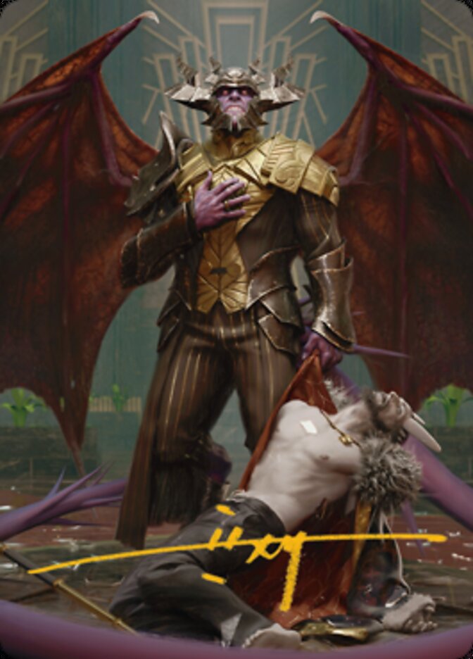 Ob Nixilis, the Adversary 1 Art Card (Gold-Stamped Signature) [Streets of New Capenna Art Series] | Exor Games Summserside