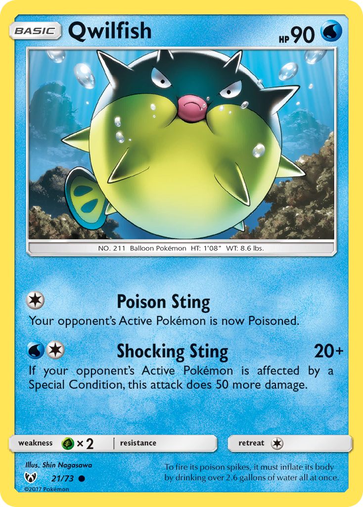 Qwilfish (21/73) [Sun & Moon: Shining Legends] | Exor Games Summserside