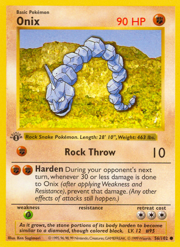 Onix (56/102) (Shadowless) [Base Set 1st Edition] | Exor Games Summserside