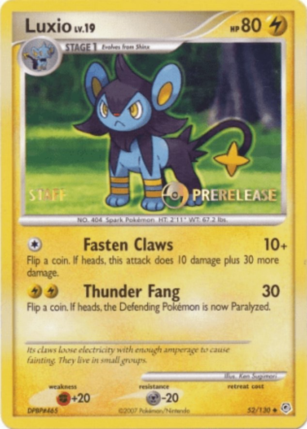 Luxio (52/130) (Prerelease Promo Staff) [Nintendo: Black Star Promos] | Exor Games Summserside