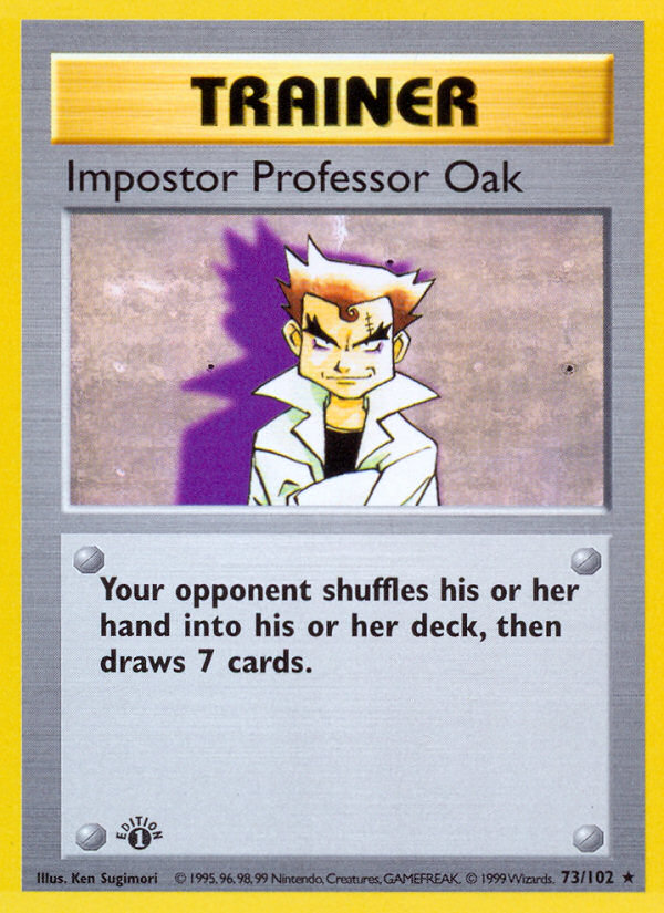 Impostor Professor Oak (73/102) (Shadowless) [Base Set 1st Edition] | Exor Games Summserside