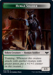 Zombie (008) // Human Soldier Double-sided Token [Innistrad: Crimson Vow Tokens] | Exor Games Summserside