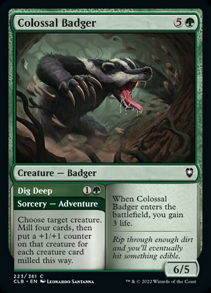 Colossal Badger // Dig Deep [Commander Legends: Battle for Baldur's Gate] | Exor Games Summserside