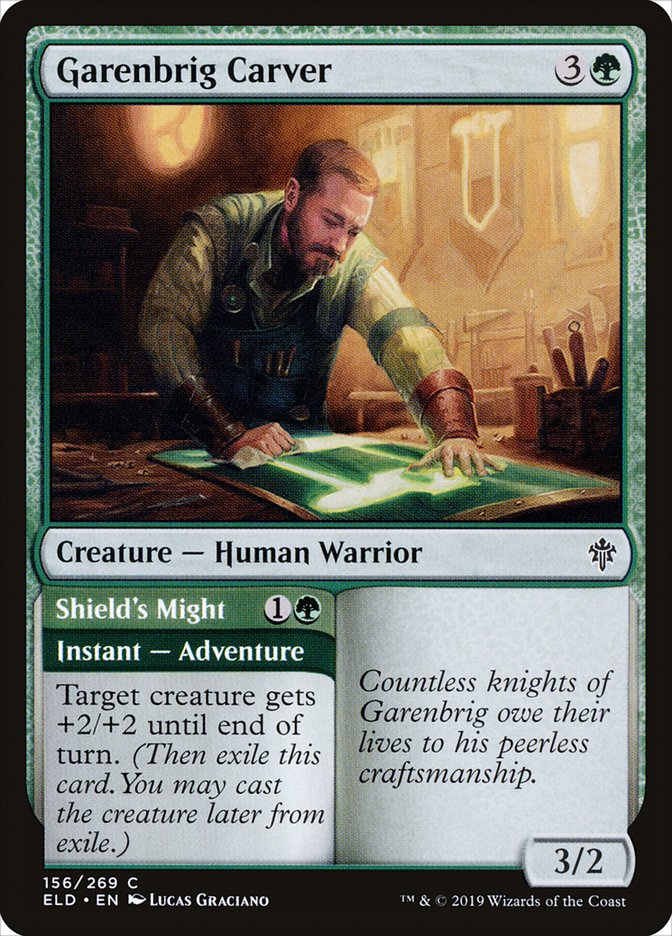Garenbrig Carver // Shield's Might [Throne of Eldraine] | Exor Games Summserside