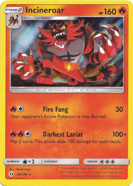 Incineroar (26/149) (Water Web Holo) [Sun & Moon: Base Set] | Exor Games Summserside