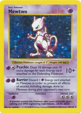 Mewtwo (10/102) [Base Set Shadowless Unlimited] | Exor Games Summserside