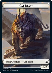 Cat Beast // Construct Double-sided Token [Zendikar Rising Tokens] | Exor Games Summserside