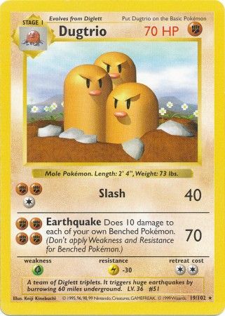 Dugtrio (19/102) [Base Set Shadowless Unlimited] | Exor Games Summserside