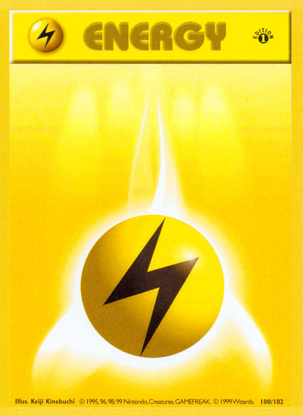 Lightning Energy (100/102) (Shadowless) [Base Set 1st Edition] | Exor Games Summserside