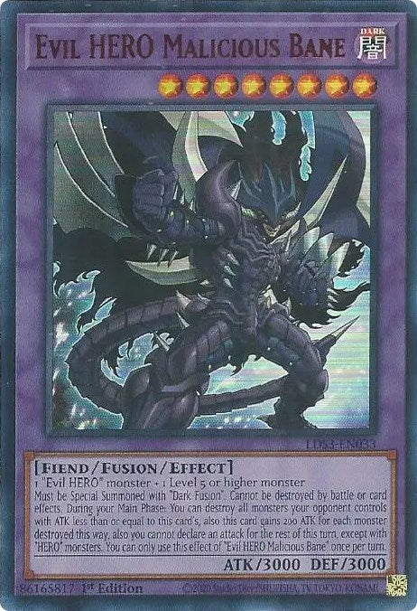 Evil HERO Malicious Bane (Red) [LDS3-EN033] Ultra Rare | Exor Games Summserside