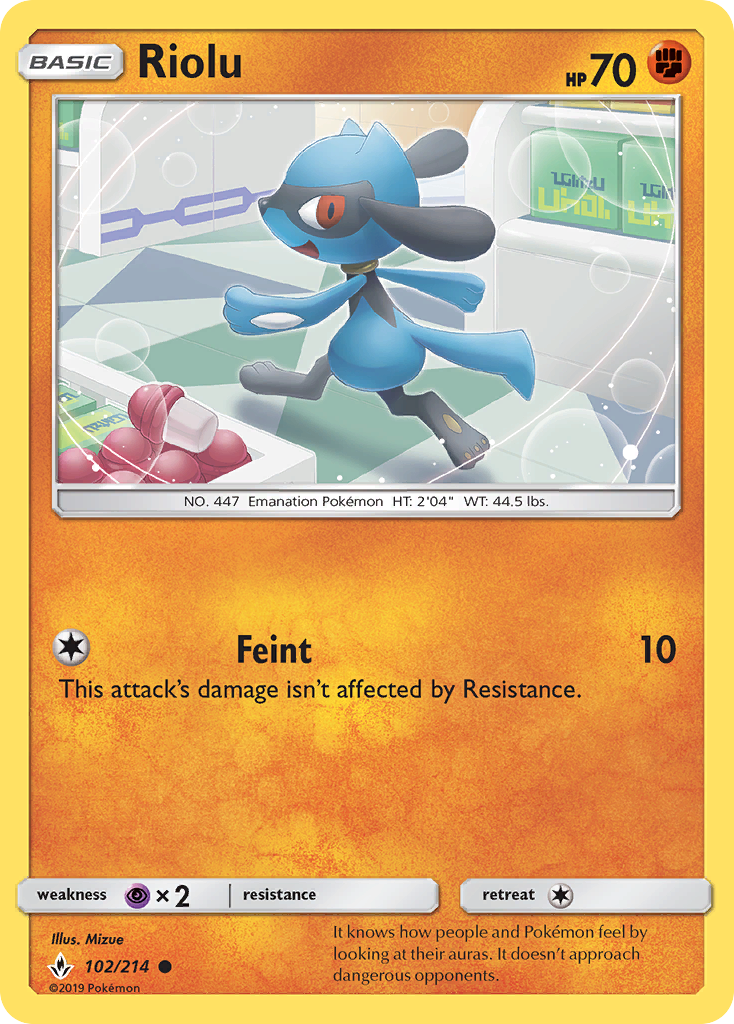 Riolu (102/214) [Sun & Moon: Unbroken Bonds] | Exor Games Summserside