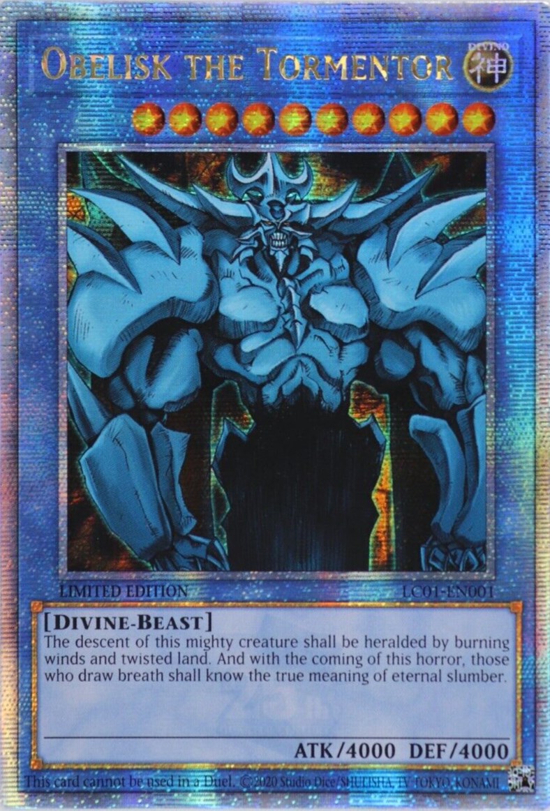 Obelisk the Tormentor (25th Anniversary) [LC01-EN001] Quarter Century Secret Rare | Exor Games Summserside