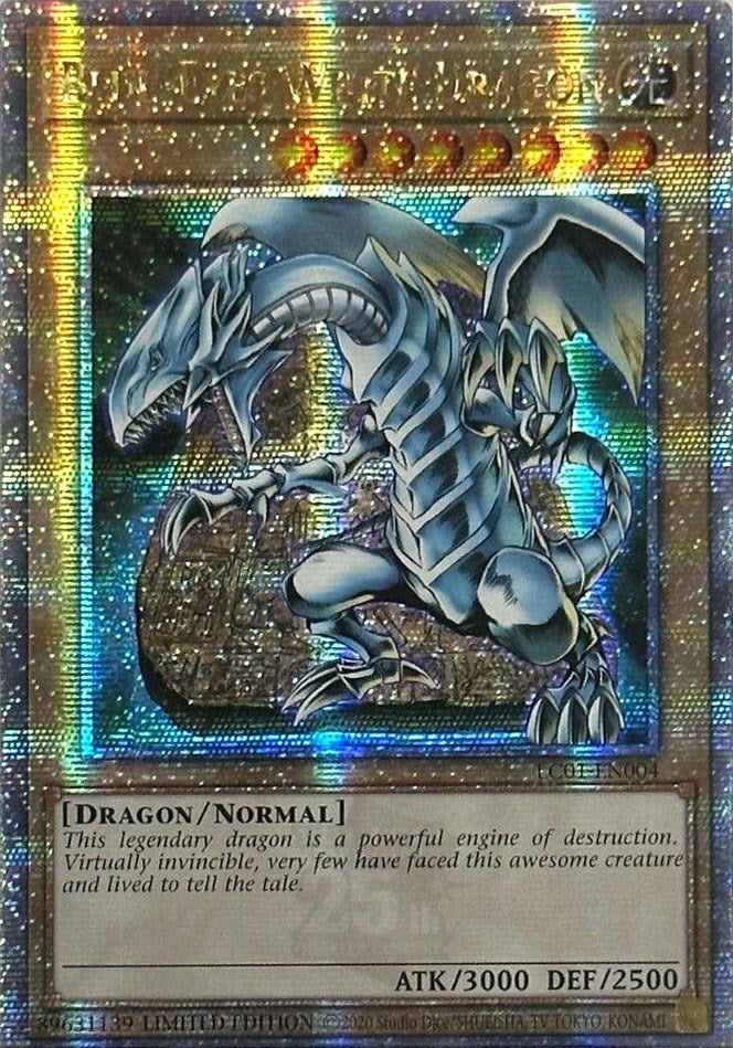 Blue-Eyes White Dragon (25th Anniversary) [LC01-EN004] Quarter Century Secret Rare | Exor Games Summserside